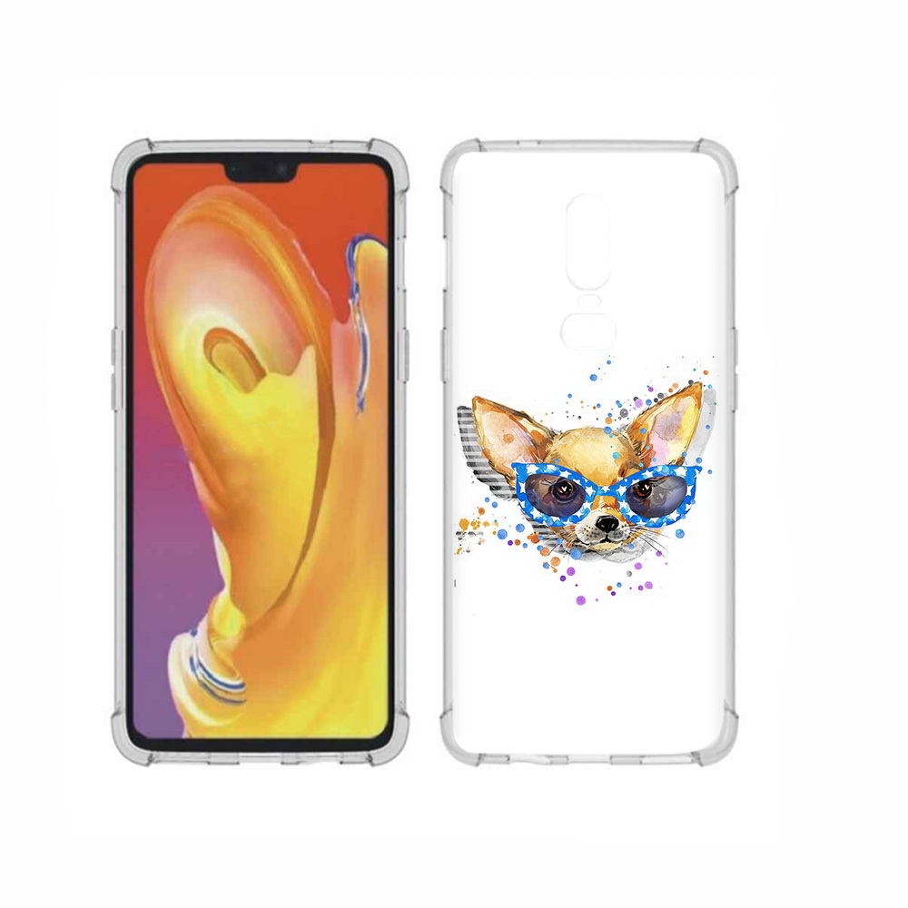

Чехол MyPads Tocco для OnePlus 6 чихуа-хуа в очках, Прозрачный, Tocco