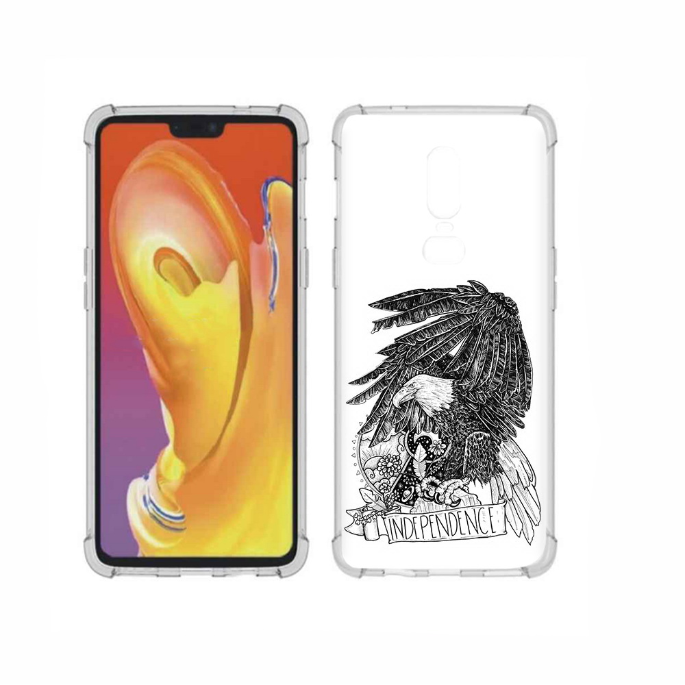 

Чехол MyPads Tocco для OnePlus 6 черно белый сокол, Прозрачный, Tocco