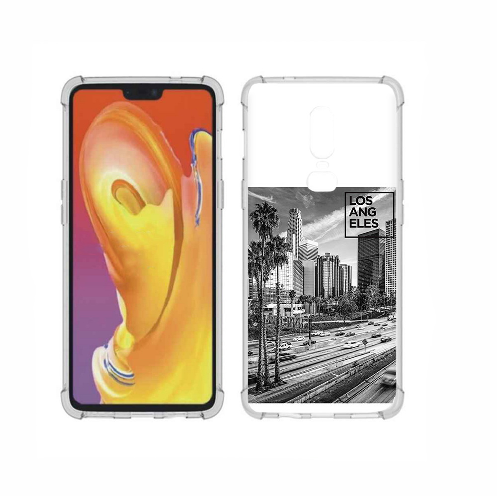 

Чехол MyPads Tocco для OnePlus 6 черно белый лос анджелес, Прозрачный, Tocco