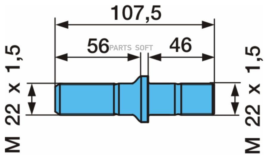 

Шпилька Колесна М22 L=110 Р1=43Х1,5/27Х2