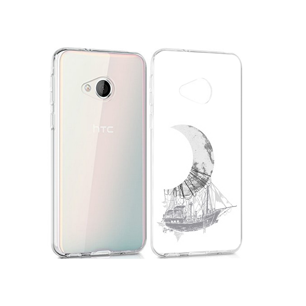 

Чехол MyPads Tocco для HTC U Play черно белый корабль полумесяц, Прозрачный, Tocco