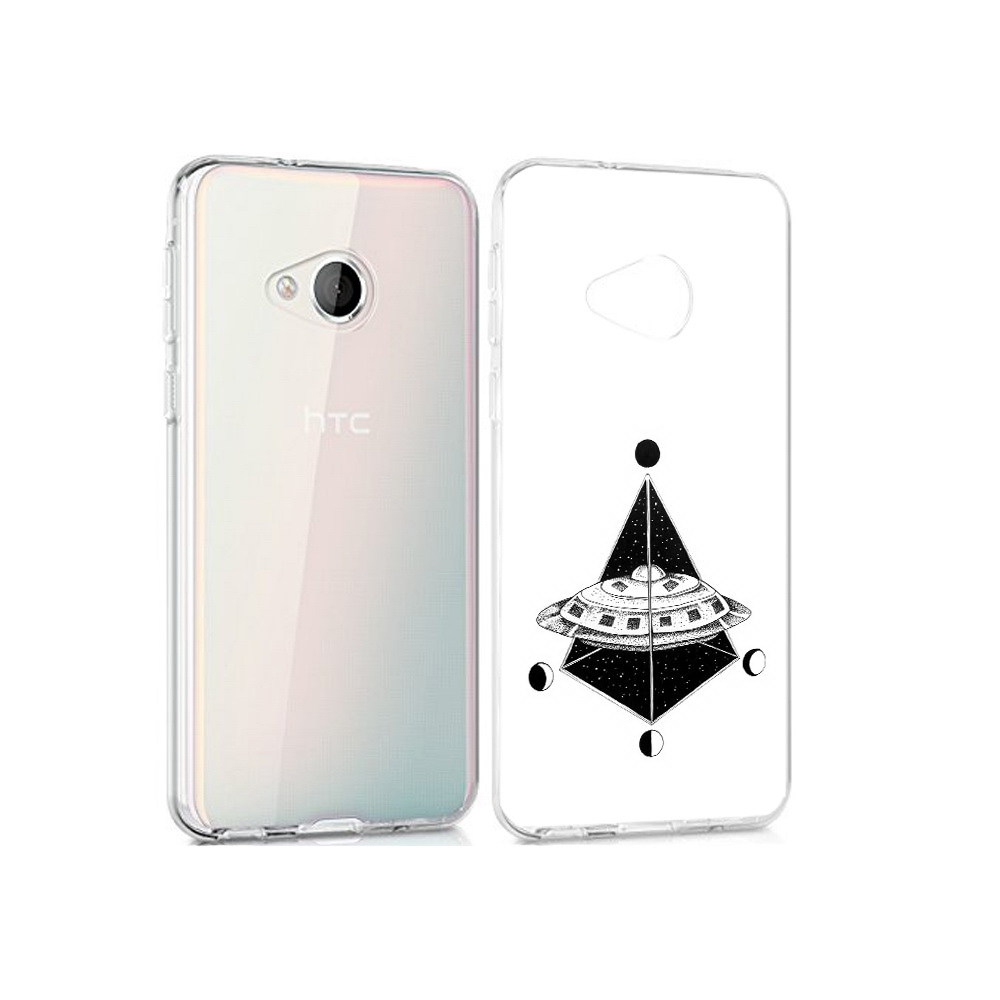 

Чехол MyPads Tocco для HTC U Play черно белая летающая тарелка, Прозрачный, Tocco