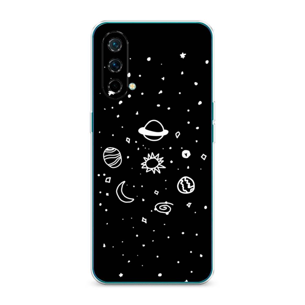 

Чехол на OnePlus Nord CE 5G "Дудл солнечной системы", Бежевый;серый, 151850-2