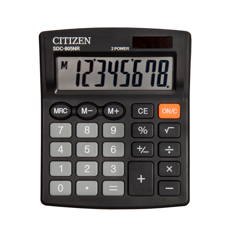 Калькулятор настольный Citizen SDC-805NR 8-разрядный черный 40шт
