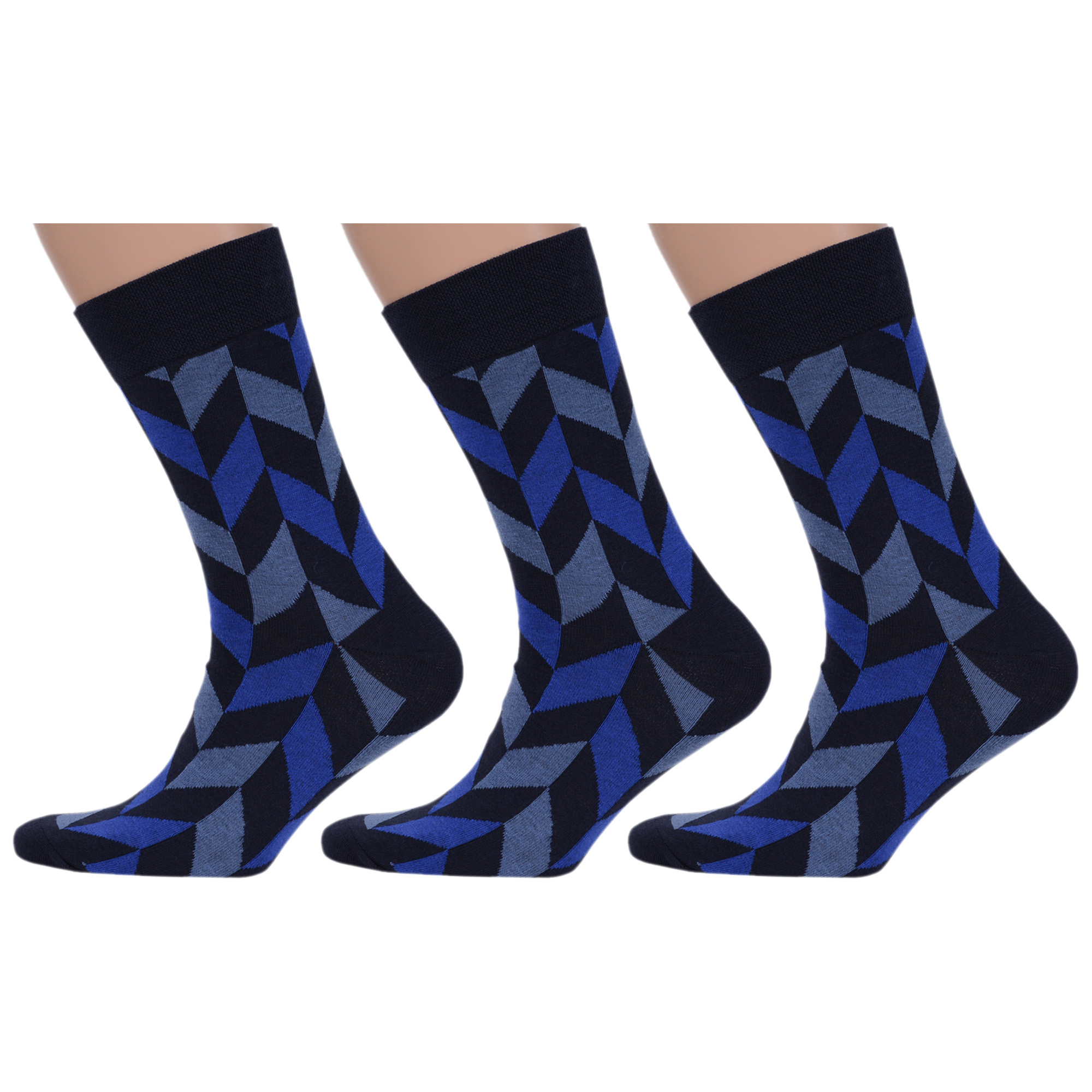 

Комплект носков мужских MoscowSocksClub msk3-М39 синих 29, Синий, msk3-М39