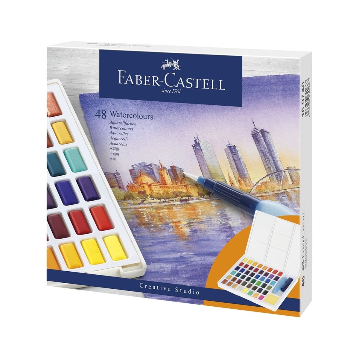 Faber-Castell Watercolours 48 цветов кюветы кисть Water Brush 4554₽