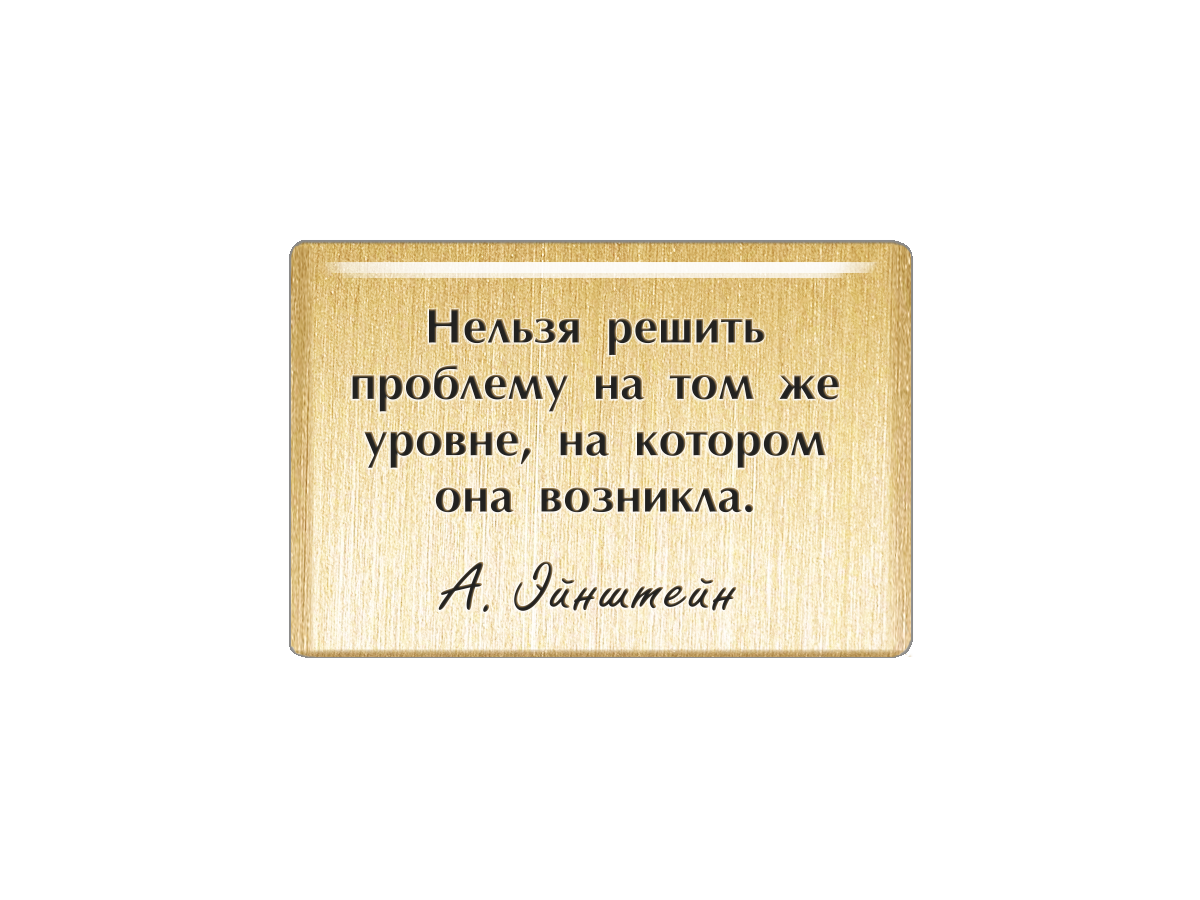 

Магнит Нельзя решить проблему на том же уровне, на котором она возникла. Эйнштейн, Т18.257.02.00