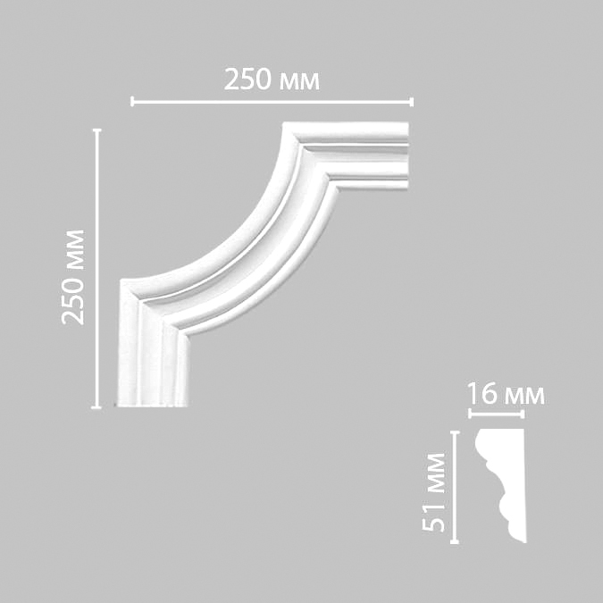 

Лепнина угловой элемент универсальный DECOMASTER 97164-2/80, Белый, 97164-2/80