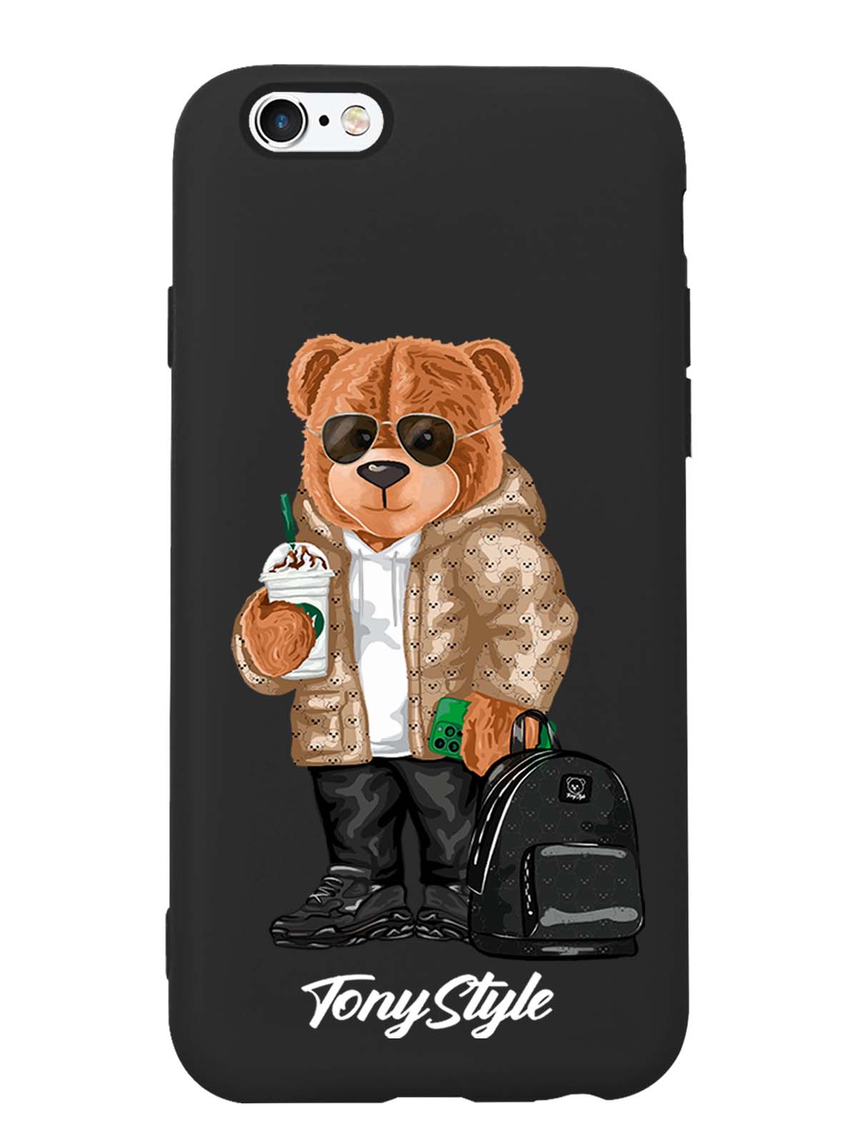 

Чехол Tony Style iPhone 6/6s Tony Style в очках, Коричневый;черный;белый, iPhone 6/6s Tony Style в очках