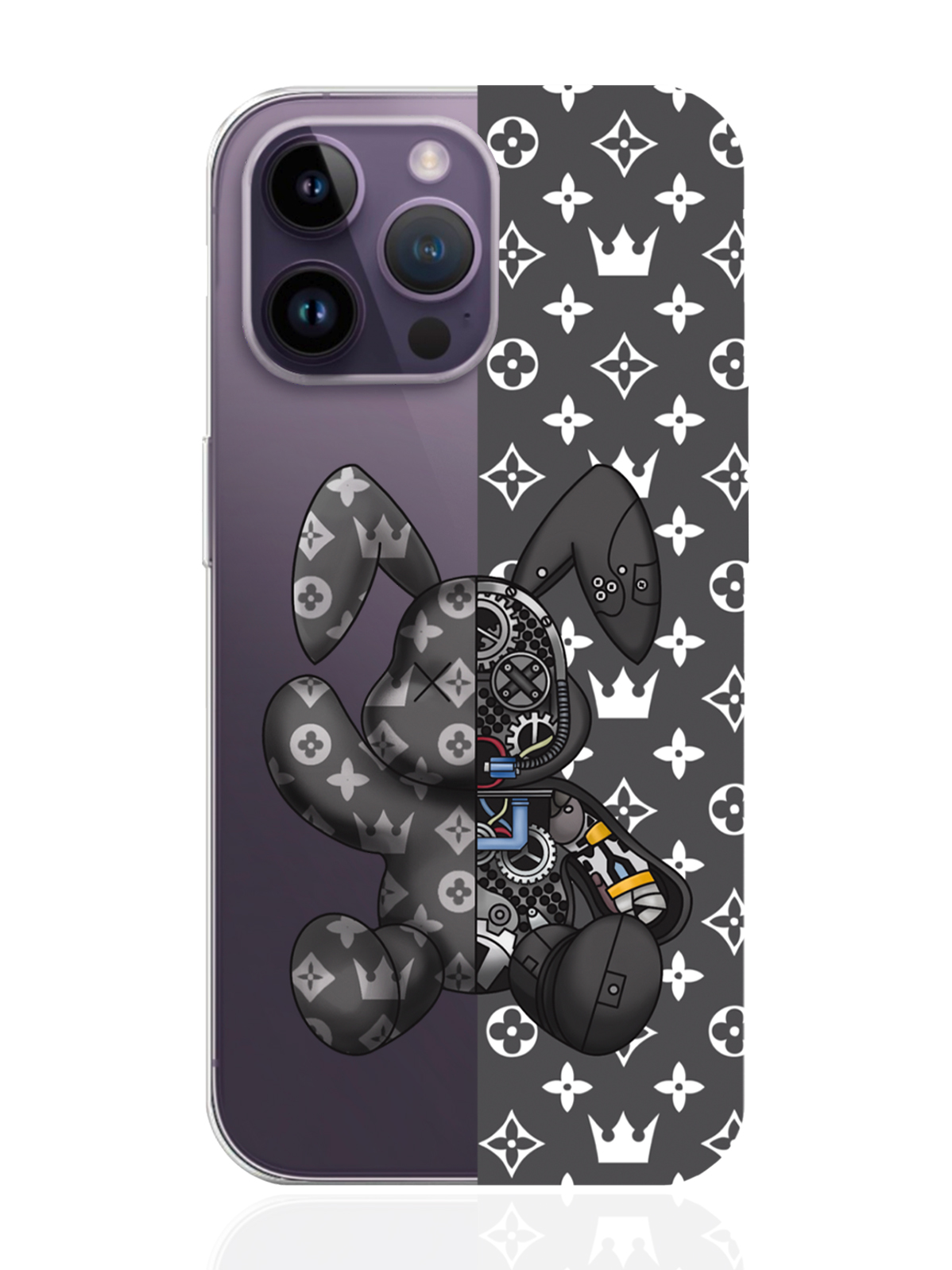 

Чехол MustHaveCase iPhone 14 Pro Max Bunny Серый, Прозрачный;серый;белый, iPhone 14 Pro Max Bunny Серый