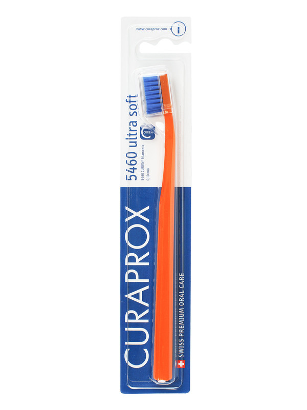 Зубная щетка Сuraprox CS5460 ultrasoft, d 0,10 мм, оранжевая зубная щетка revyline sm5000 basic салатовая оранжевая