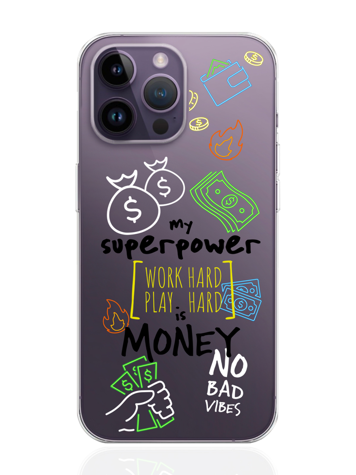 

Чехол MustHaveCase iPhone 14 Pro Max My Superpower is Money, Разноцветный, iPhone 14 Pro Max My Superpower is Money