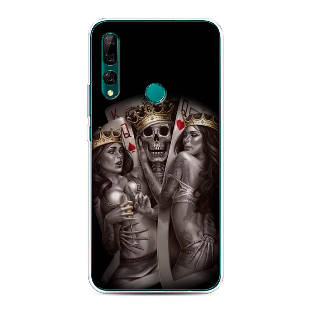 

Чехол на Huawei Y9 Prime 2019 "Карты король и королевы", Серый;желтый, 611950-6