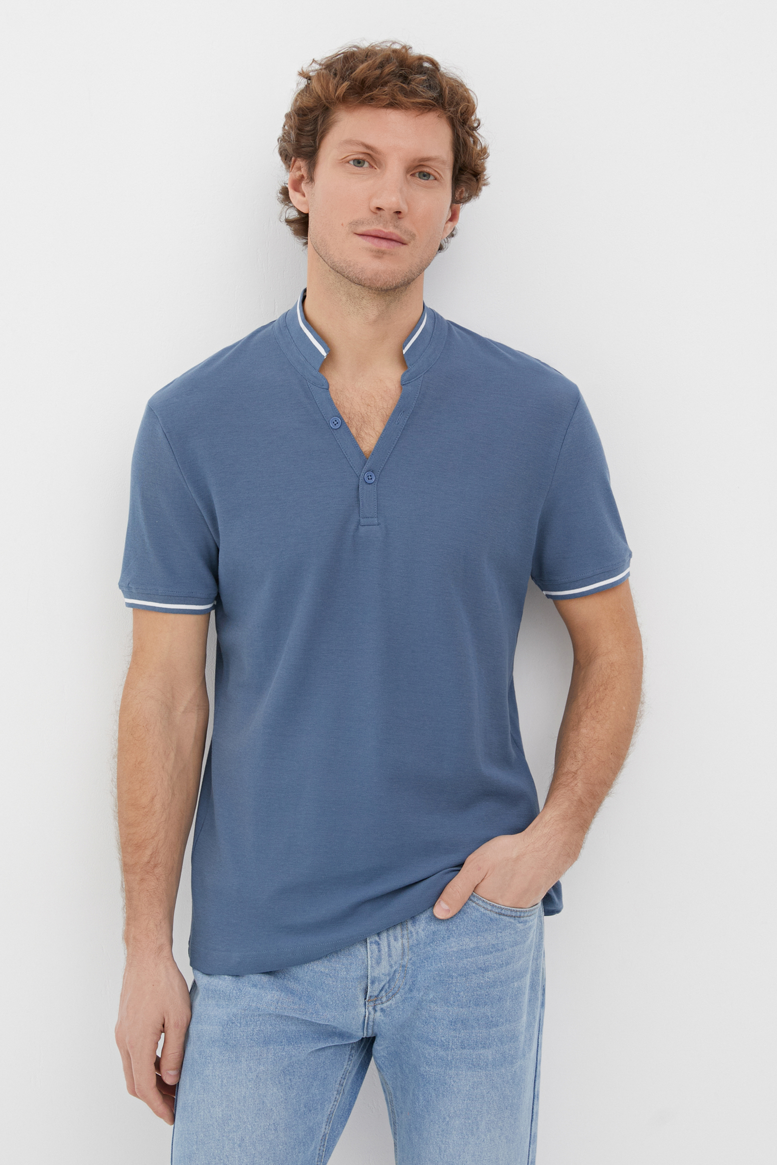 

Футболка мужская Finn Flare BAS-20005 голубая 3XL, BAS-20005