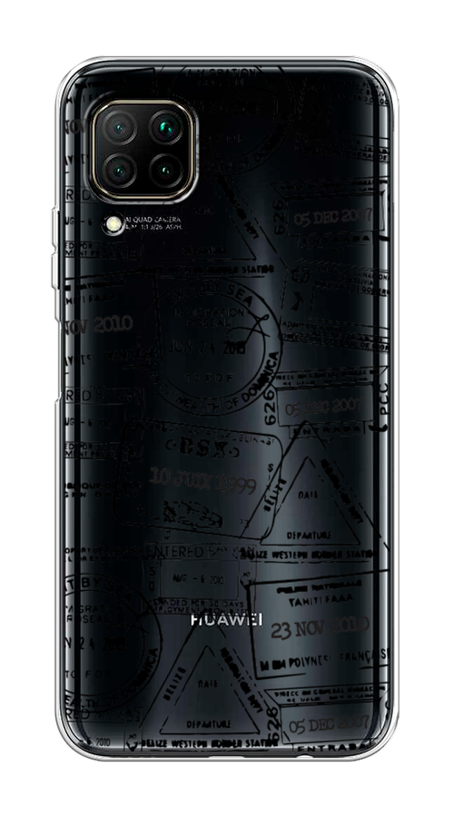 

Чехол на Huawei P40 Lite "Visa stamps 2", Белый;черный;серый, 611650-2