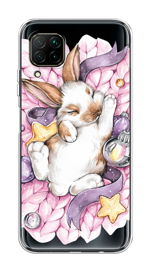 

Чехол на Huawei P40 Lite "Кролик спит", Розовый;белый, 611650-5