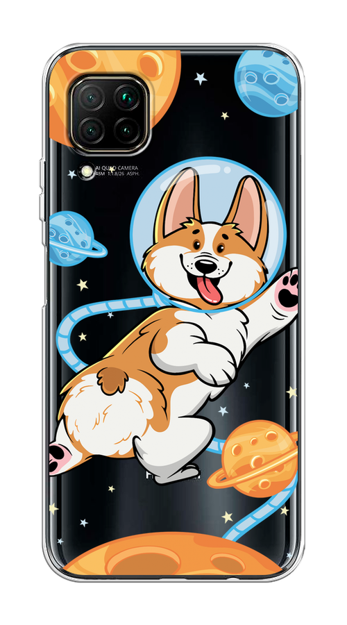 

Чехол на Huawei P40 Lite "Корги-космонавт", Голубой;бежевый;белый, 611650-1