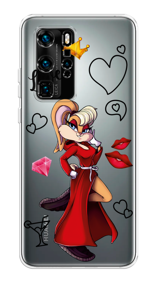 

Чехол на Huawei P40 Pro "Rich Lola Bunny", Красный;бежевый;оранжевый, 610950-6