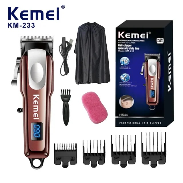 Машинка для стрижки волос KEMEI KM233 коричневый машинка для стрижки волос kemei km 5017 gold