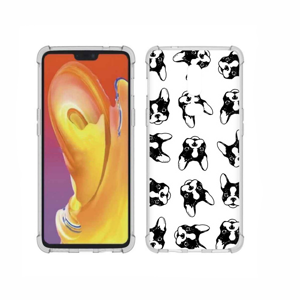 

Чехол MyPads Tocco для OnePlus 6 черно белые собачки, Прозрачный, Tocco