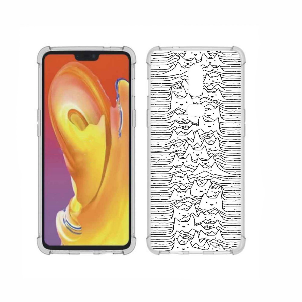 

Чехол MyPads Tocco для OnePlus 6 черно белые коты 3D, Прозрачный, Tocco