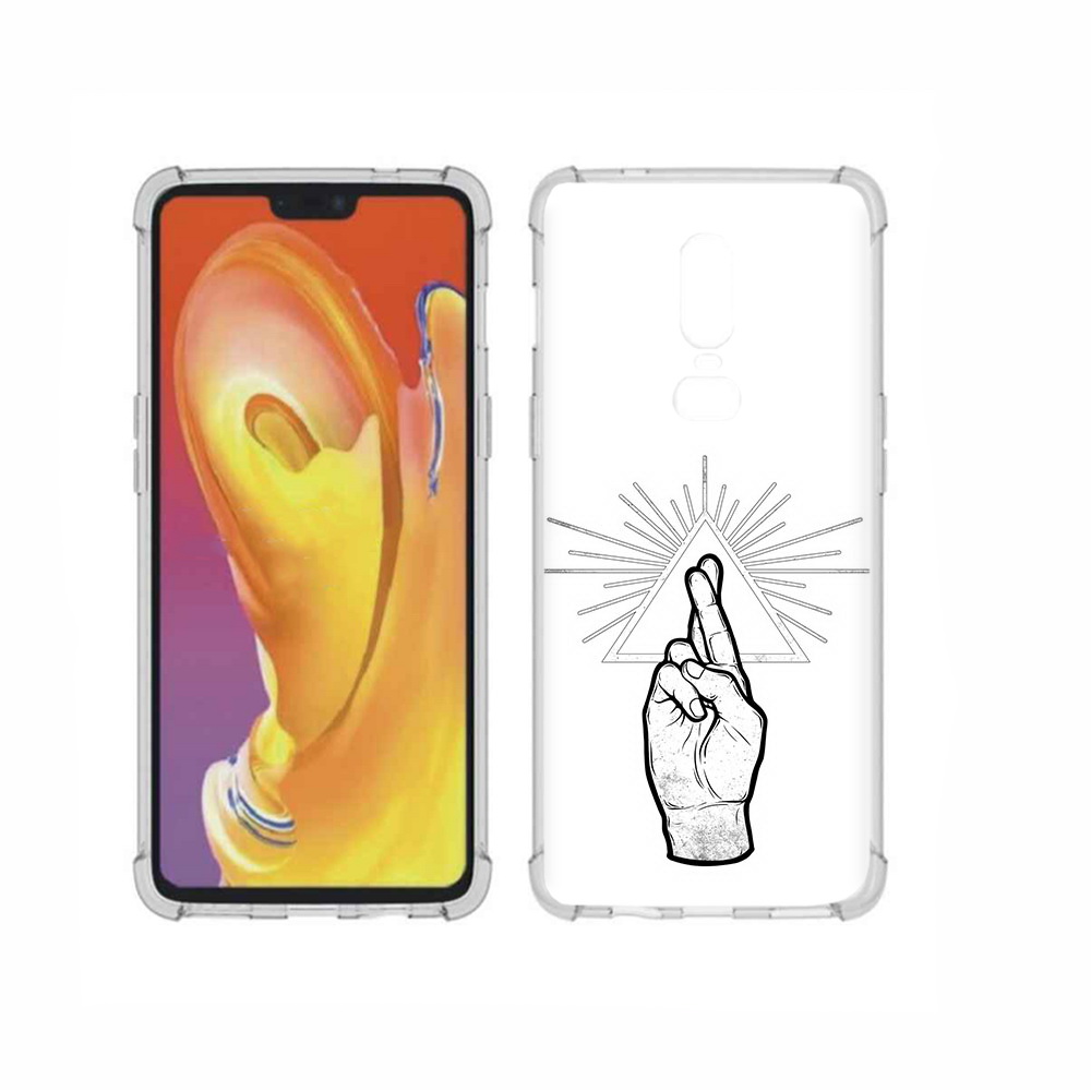 

Чехол MyPads Tocco для OnePlus 6 черно белая рука, Прозрачный, Tocco