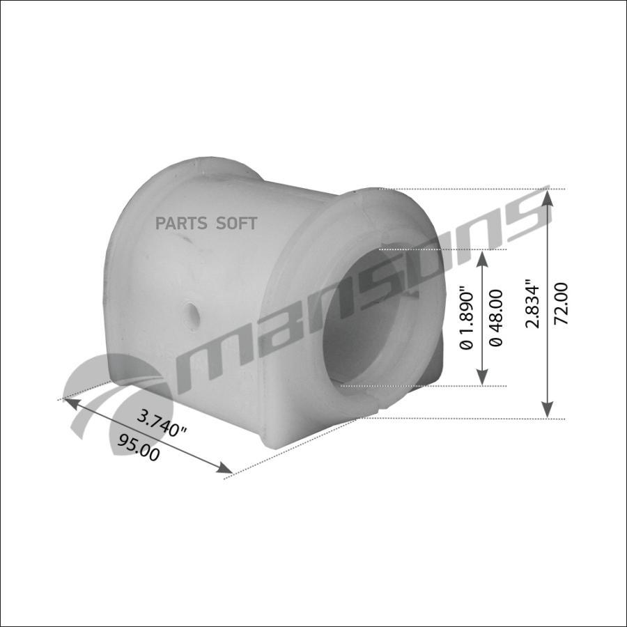 Втулка Сайлентблок Заднего Стабилизатора Mansons арт 300119 1477₽
