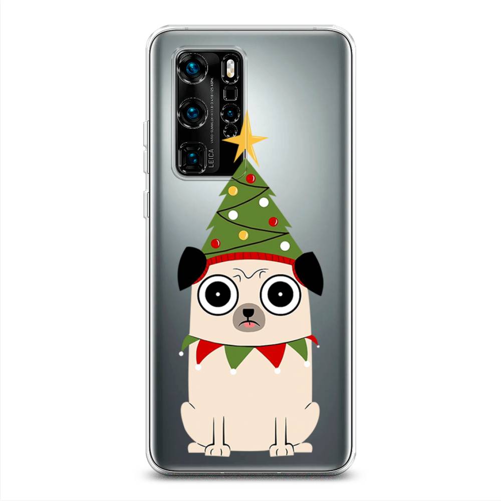 

Чехол для Huawei P40 Pro "Собачка с ёлочкой", Бежевый;красный;зеленый, 610950-1