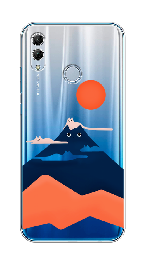

Чехол на Honor 10 Lite/Huawei P Smart 2019 "Кот-гора", Черный;оранжевый, 67550-4