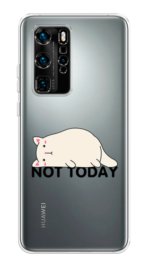 

Чехол на Huawei P40 Pro "Cat not today", Белый;розовый;черный, 610950-1