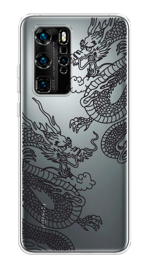

Чехол на Huawei P40 Pro "Два китайских дракона", Серый;черный, 610950-1