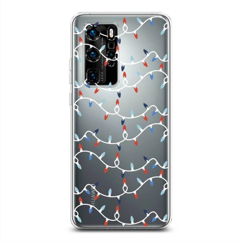 

Чехол для Huawei P40 Pro "Разноцветная гирлянда", Белый;красный;синий, 610950-5