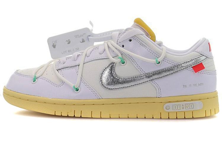 

Кеды унисекс Nike OFF-WHITE x Nike Dunk Low The 50 NO.1 серые 39 EU, Серый, OFF-WHITE x Nike Dunk Low The 50 NO.1