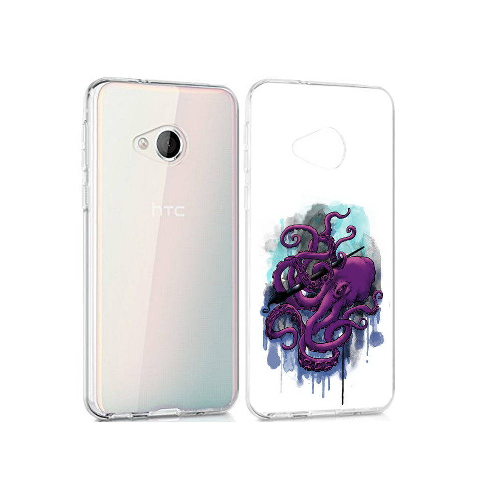 

Чехол MyPads Tocco для HTC U Play фиолетовый осьминог, Прозрачный, Tocco