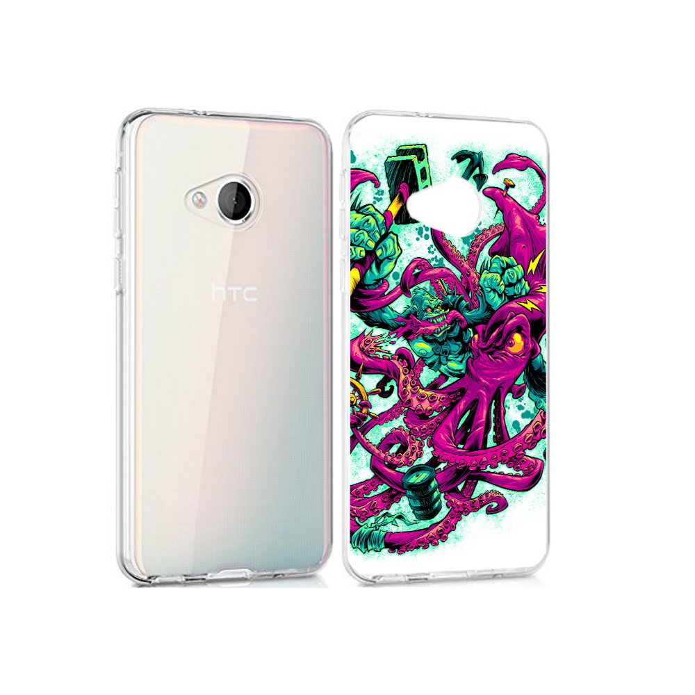 

Чехол MyPads Tocco для HTC U Play фиолетовый кракен, Прозрачный, Tocco