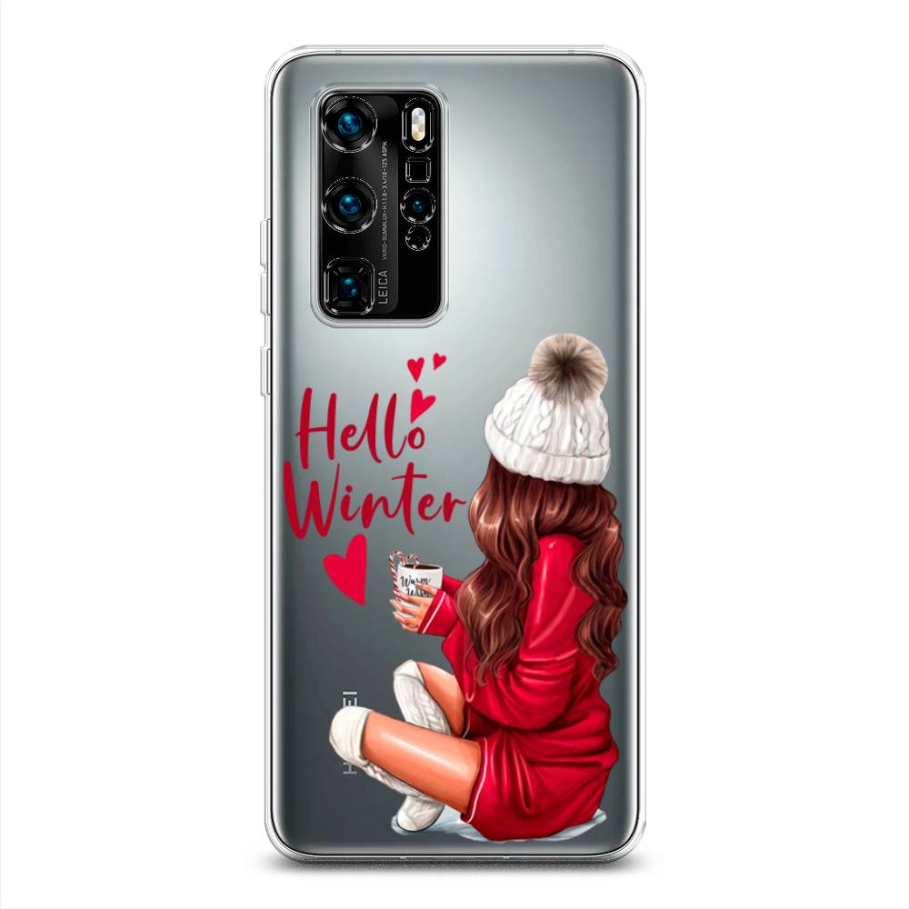 

Чехол для Huawei P40 Pro "Hello winter", Красный;белый;коричневый, 610950-5