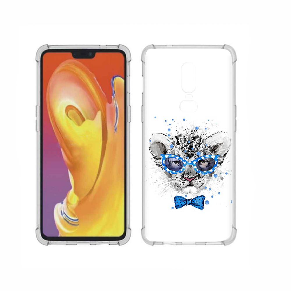 

Чехол MyPads Tocco для OnePlus 6 тигренок с бабочкой, Прозрачный, Tocco