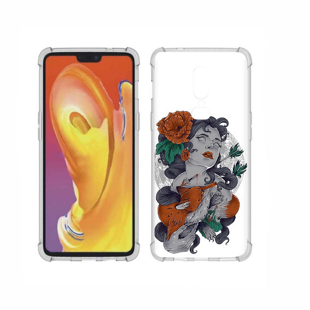 

Чехол MyPads Tocco для OnePlus 6 темная девушка с лисой, Прозрачный, Tocco