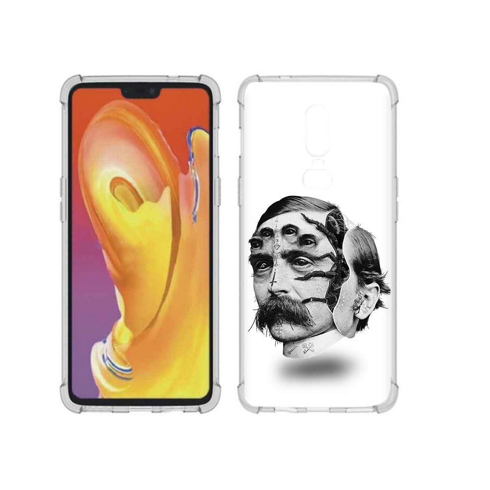 

Чехол MyPads Tocco для OnePlus 6 страшное лицо мужчины, Прозрачный, Tocco