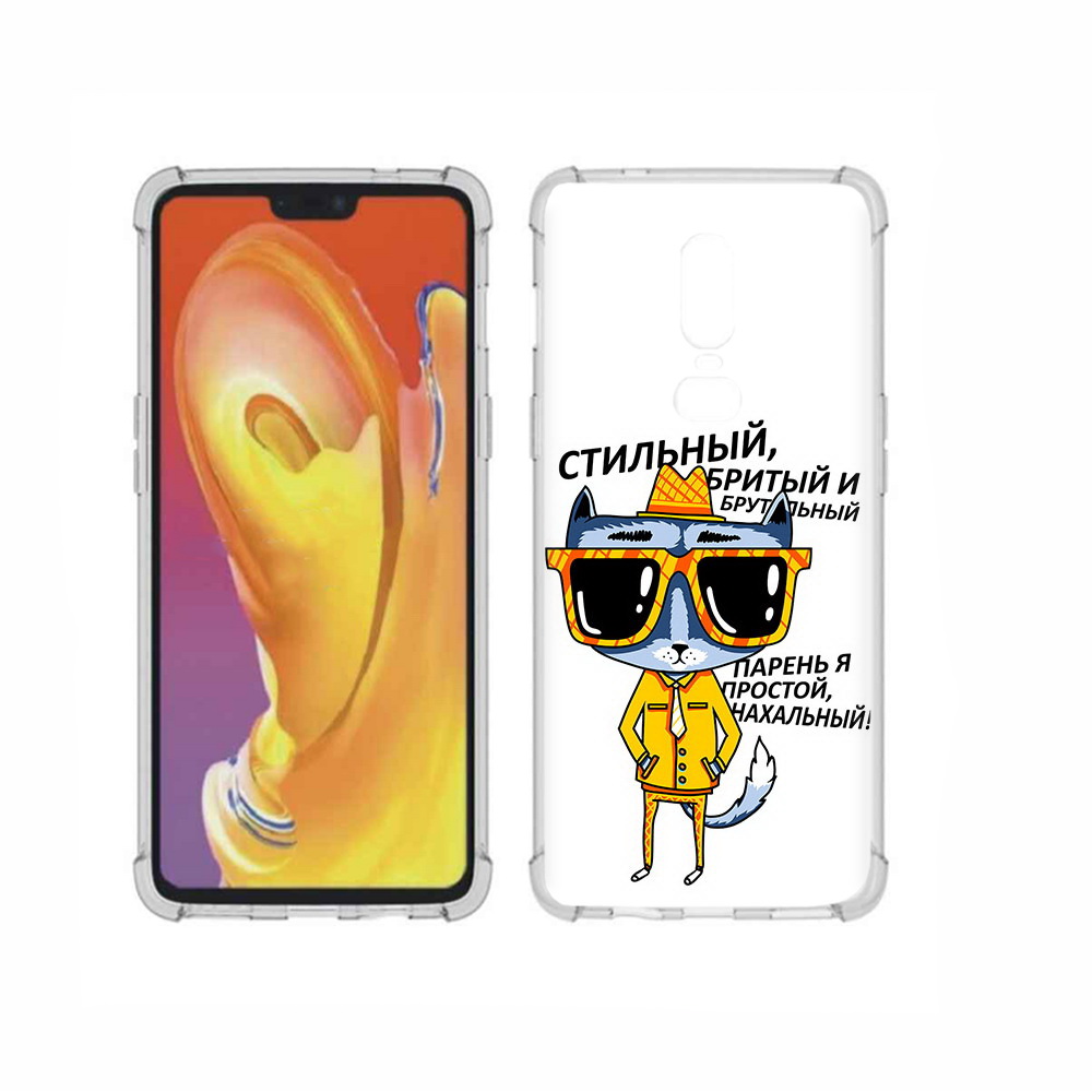 

Чехол MyPads Tocco для OnePlus 6 стильный кот, Прозрачный, Tocco