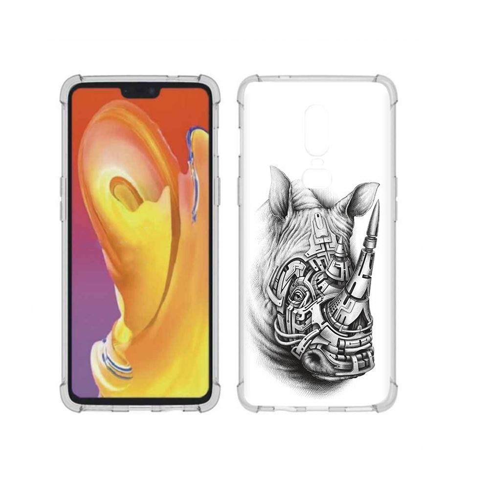 

Чехол MyPads Tocco для OnePlus 6 стальной носорог, Прозрачный, Tocco