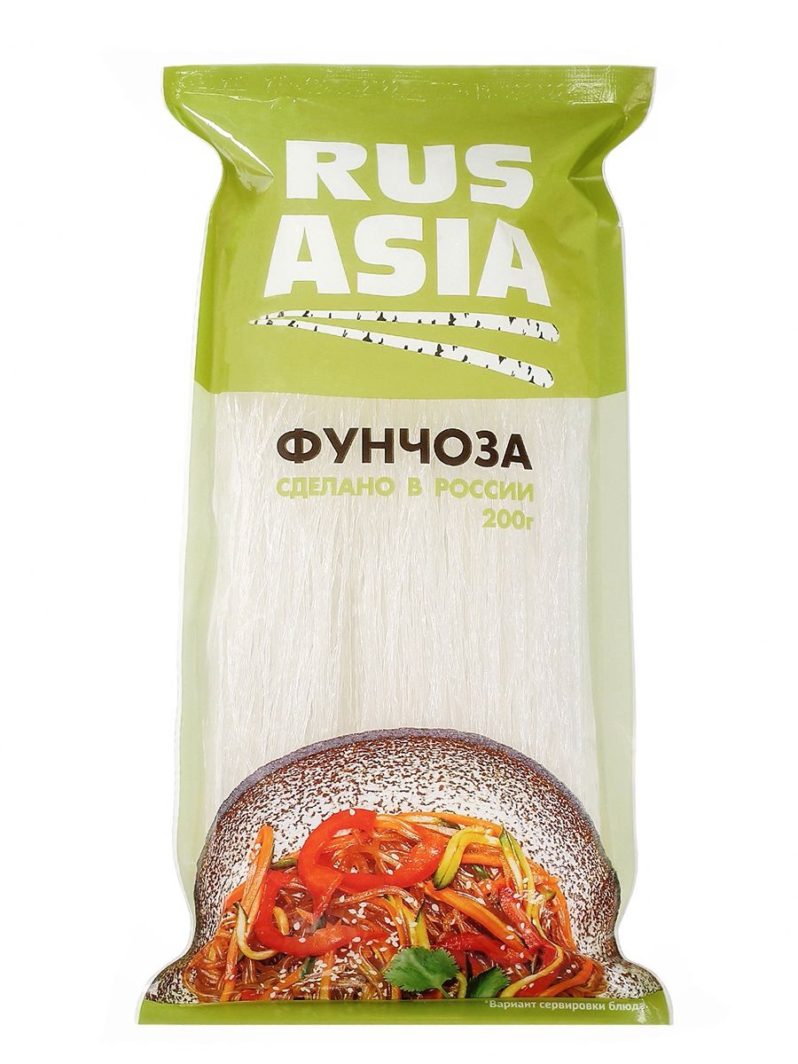 Лапша бобовая RUS ASIA Фунчоза без глютена, 200 г.