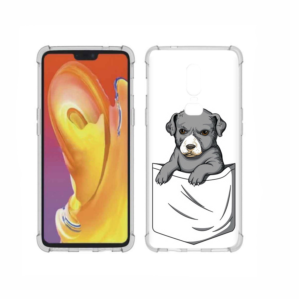 

Чехол MyPads Tocco для OnePlus 6 собачка в кармане, Прозрачный, Tocco