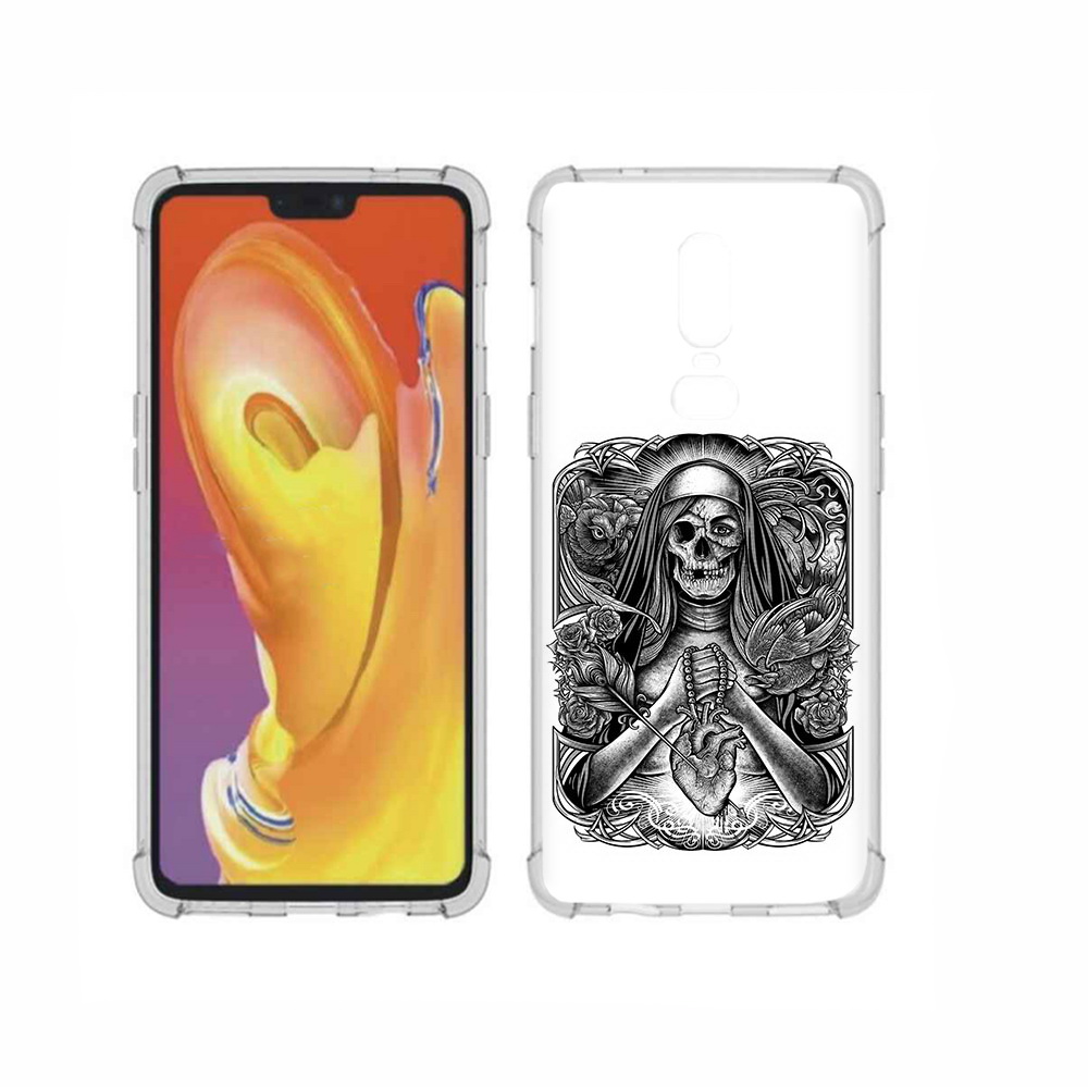 

Чехол MyPads Tocco для OnePlus 6 скелет с сердцем, Прозрачный, Tocco