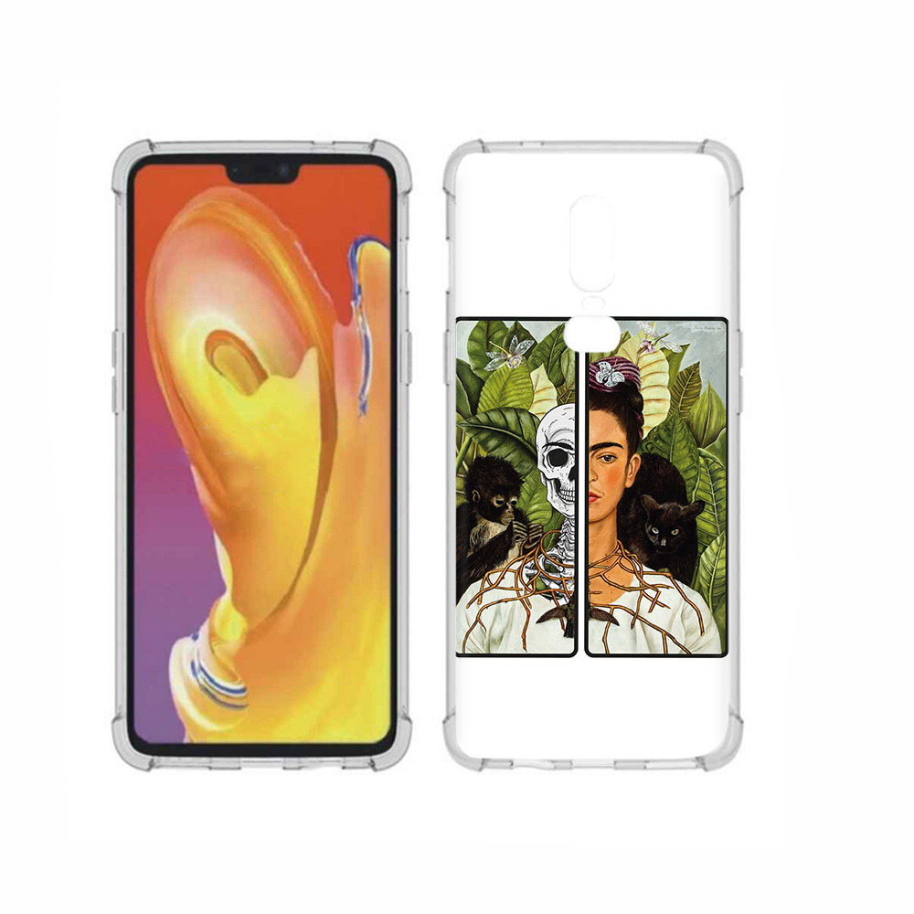 

Чехол MyPads Tocco для OnePlus 6 сдвоенная картинка девушка скелет, Прозрачный, Tocco