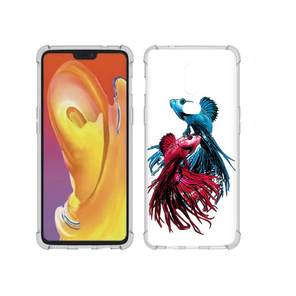 

Чехол MyPads Tocco для OnePlus 6 рыбы петушки, Прозрачный, Tocco