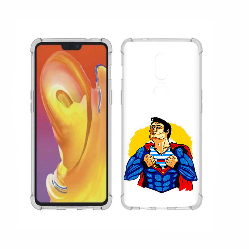 

Чехол MyPads Tocco для OnePlus 6 русский супермен, Прозрачный, Tocco