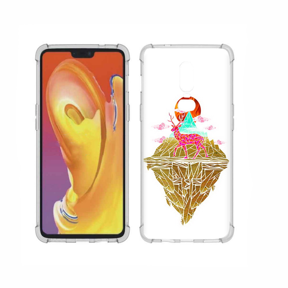 

Чехол MyPads Tocco для OnePlus 6 розовый олень абстракция, Прозрачный, Tocco