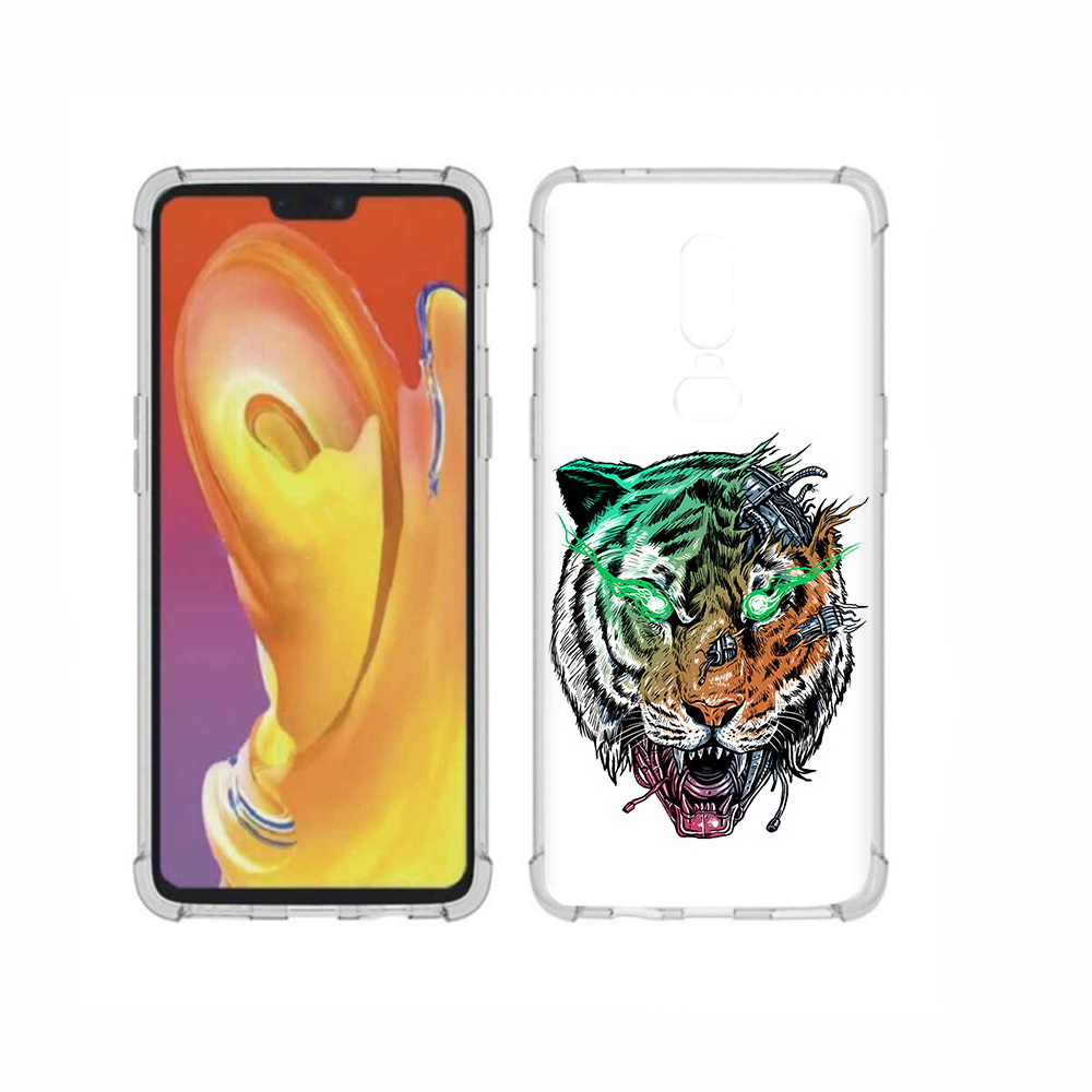 

Чехол MyPads Tocco для OnePlus 6 робо-тигр, Прозрачный, Tocco