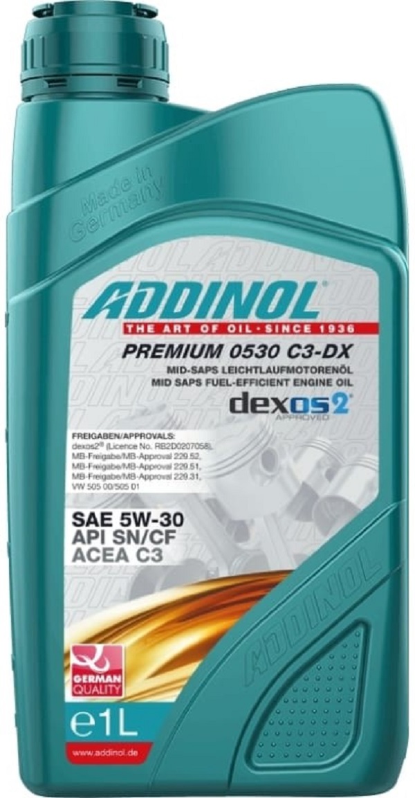 

Моторное масло Addinol Premium 0530 C3-DX синтетическое, 5W-30, 1 л 72213107